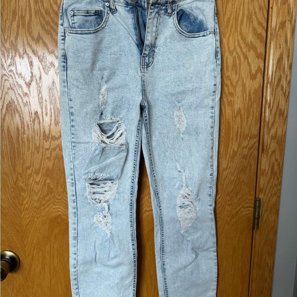 Indigo Rein Light Blue Distressed Skinny Jeans